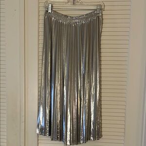 TULLÉA  Silver Pleated Skirt